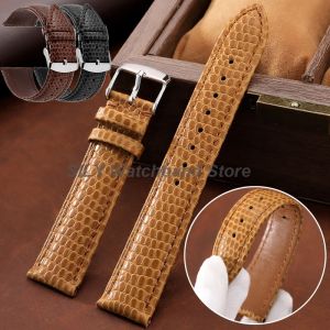 16mm 18mm 20mm 22mm Metal Buckle Leather Watchband Lizard Pattern Design Strap Men Business Replacement Bracelet for Tissot Belt