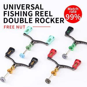 HAUT TON CNC Metal Hollow Design Spinning Reel Handle Grip Colorful DIY Matched Fishing Reel Rocker Arm Crank Handle Replacement