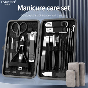 Nail Clipper Set Silver Stainless Steel Nail Cutter Fingernail Clippers Trimmer Eyebrow Scissor Tweezers Ear Spoon Facial Care Beauty Tool Kit