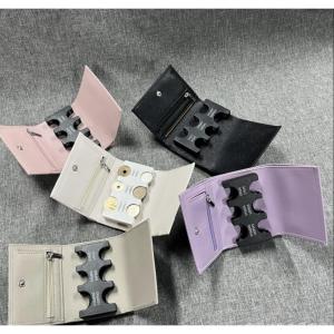 Cross Pattern Tri-Fold Wallet with Large Bill Slot Zipper Coin Organizer Magic Tape Hard Coin Classification Clip Tri-Fold Money Clip