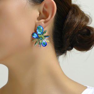 Fashion Flower Decor Gorgeous Stud Earrings For Women Bohemian Vintage Geometric Exaggerated Accessories Luxury Design Jewelry
