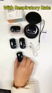 Rechargeable Pulse Oximeter with Respiratory Rate Fingertip Oxygen Monitoring Fingertips with SpO2 Pulse Rate and PI RR Precision Rapid Oximeter SpO2 Readings Outdoor Sports Home