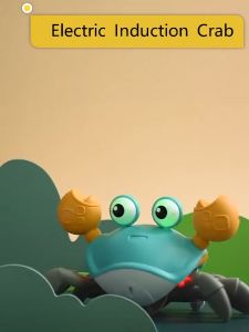 Baby Toys Electric Induction Crab Dancing Walking Crab Music & Light Interactive Toy Motion Sensor Crab Rechargeable Children Kids Toys Gift Children Birthday Gift