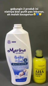 Paket Combo Marina Healthy & Glow 185ml Dan Body Serum AHA 50ml || Membantu Mencerahkan Memutihkan