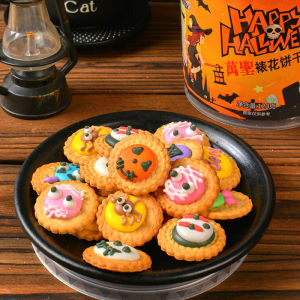 Halloween Theme Cartoon Sugar-coated Biscuits Snacks Independent Packaging Childrens Gifts Candy Souvenir Resilient Biscuits