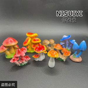 Forest System Orange 3 Heads Mushroom Drip Glue Cream Glue DIY Accessories Scenery Small Ornaments Handmade Craft Supplies