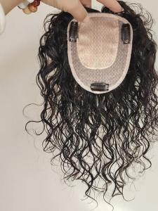 Invisible Hair Extension Piece Woolen Curls Fake Hair for Middle-Aged And Elderly Women Hair Loss Cover White Hair Concealer