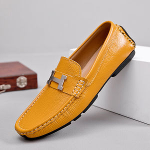 Giày Đế Mềm Da Bò Nguyên Chất Cho Nam Mùa Xuân Thời Trang Hàn Quốc Đế Mềm Thường Ngày Một Bước Giày Da Thường Ngày