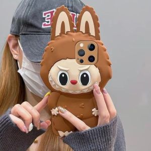 Cartoon LABUBU iPhone Case: Fashion 3D Silicone Cover for iPhone 11 to 16