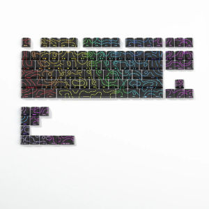 97-Mechanical Gaming Keyboard Key Caps For Magnetic Switch F75 GMK87-97 Key Set- Contour 4.0 Side Engraved PBT Translucent Des