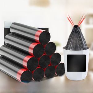 [75 Drawstring Garbage Bags] Drawstring Garbage Bags For Home Thick Portable Kitchen Dormitory Garbage Bags Closed