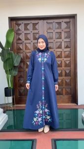 GAMIS DAILY / GAMIS KATUN TOYOBO MOTIF BORDIR BUNGA BAGIAN DEPAN KUALITAS TERBAIK