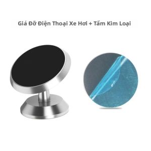 Giá Đỡ Điện Thoại Ô Tô Từ Tính Đa Năng 360 Độ °   Giá Đỡ Nhôm Xoay Được Cho iPhone Xiaomi - Giá Đỡ Định Vị GPS Di Động
