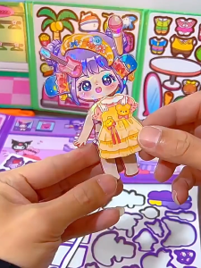 DIY Princess Dress Up Magnetic Stickers Handmade Fridge Toys for Kids Educational Play