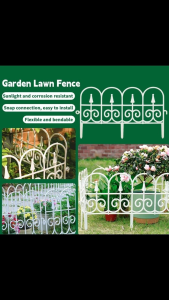 European Gardening Plastic FenceGround Insert Garden Decorative Fence Outdoor Landscape Fence圍欗