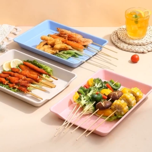 Square Food Trays BBQ Trays Drying Plates Multipurpose Cutlery Serving Trays
