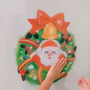 Decal noel 2025 50x70cm giáng sinh hút tĩnh điện 2 mặt màu dán kính dễ dán gỡ không cần keo QT906