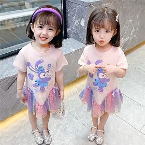 【C098 Stock Clearance】New Fashion 1-8yrs old Girl Princess Dress Skirt Stella Lou dress Lina Bell gauze dress Girls Kids Blouse shirt