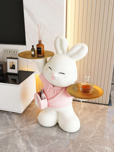 Luxury Rabbit Floor Tray Living Room Decorative Accessories Sofa Side Table Storage Basket Light Luxury TV Cabinet Decor