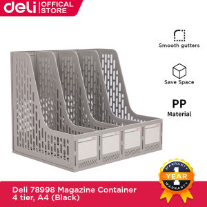 Deli A4 Magazine Container Storage Box 4 Tier 78998