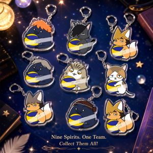 Bandai | Haikyuu!! Official Anime Merchandise Hinata Shoyo Kageyama Tobio Acrylic Keychain Pendant In Stock Wake Up Handle Design