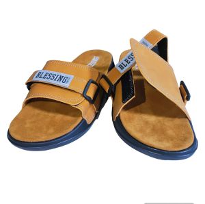 Sandal Slide Kulit | Sandal Slop Slip On Kulit Dan Tali Velcro Terbaru Promo