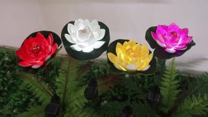 SXH  Solar Energy led Lotus Street Light Outdoor Simulation Garden Decoration Ground Stake Lawn Light New Waterproof