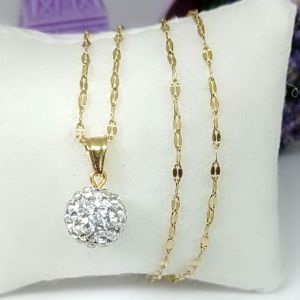 kalung liontin bola titanium anti luntur
