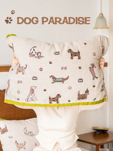 Pure Cotton Pillowcases Doggy Playground Design Luxury Lightweight Soft Fabric Oil-resistant Suitable for Men And Women All Seasons