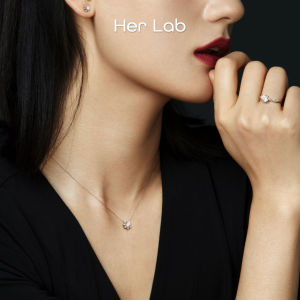 Her Lab Jewelry | s925 sterling silver diamond sunflower necklace genuine moissanite petal pendant real diamond 100% passed the diamond detector snowflake ladies pendant necklace high-end jewelry gift