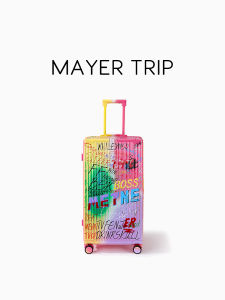 Durable Graffiti Luggage Large Capacity Pull Rod Travel Suitcase 30 Inch Robust Multi-Functional Fashionable Trendy Bag