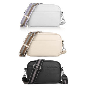 Premium Womens Square Crossbody Bag with Wide Strap Durable Solid Color Tote for Everyday Use