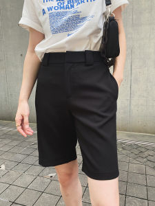 กางเกงขาสั้นทรงตรงเอวสูงสำหรับผู้หญิง กางเกงวอร์ม ทรงสลิมฟิต กางเกงขาสั้นทรงสลิมฟิต กางเกงขายาวทรงสลิมฟิต สีขาว สีดำ