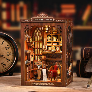 DIY Book Nook Kit Miniature Booknook Wooden Doll House 3D Puzzle Bookshelf Insert  For Dollhouses Handmade Toy Christmas Gifts