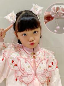 Childrens New Year Pink Furry Hairpin Hanfu Hair Accessories Girls Super Fairy Tassel Hair Card Chinese Style Hair Grips