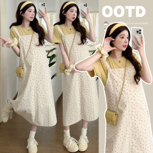 New Maternity Dress Set Summer Style Korean Floral Sweet Look