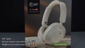 iKF Solo Over-ear Headphones Bluetooth Active Noise Cancellation Wireless Headset Battery Life 130 Hours Gaming Online Course Play Time for  Android/iOS