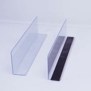 PVC Shelf Dividers With Magnetic Base Clear Shelf Barrier For Supermarket Store