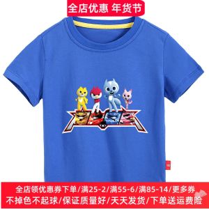 Áo Thun Cotton Tay Ngắn Mùa Hè Cho Trẻ Em Mini Agent Phong Cách Hoạt Hình Dáng Rộng Thoải Mái Thoáng Khí Thấm Hút Mồ Hôi