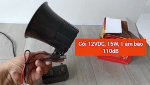Còi Hú Báo Động KH-15W01 Nguồn 12VDC 15W Hú To 110dB 1 Âm Báo KÊU TO