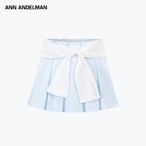 ANN ANDELMAN | New Blue Pleated Bow Midi Skirt