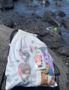 Niche Style Drawstring Bundle Cute Print Backpack Student Class Schoolbag Large Capacity Work Clothing Travel Backpack