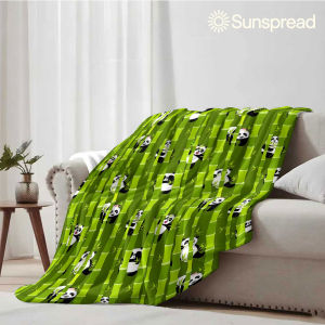 Beast Kingdom | Bamboo Panda Soft Warm Flannel Blanket Lightweight Cozy Christmas Halloween Home Decor Room