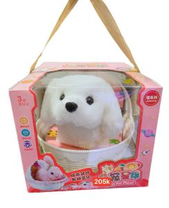 [MUA 2 GIẢM 5%]Đồ Chơi Cún Bông Thỏ Bông Pin Biết Đi Sủa Ngoắc Đuôi Kèm Chuồng Dễ Thương Cho Bé