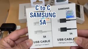 สายชาร์จเร็ว Samsung TypeC TO TypeC Cable 3A/5A (C to C) สำหรับแท้ Samsung 25W - 55W, รองรับหัวชาร์จ A72, A73, A42, A32, S20, S21, S22, S23, Note10, Note20