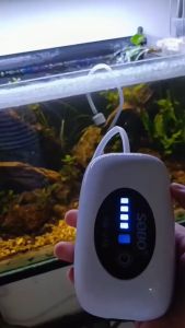 Florasis Mini USB Aquarium Air Pump with Lithium Battery for Outdoor Use and Quiet Oxygen Supply