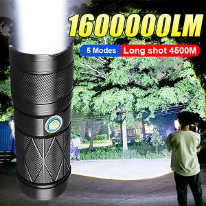 Strong Light LED Flashlight Long Range Powerful Torch COB Light Tactical Flashlights 10000mAh Rechargeable Lamps Outdoor Camping