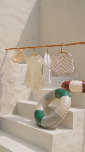 Bộ cộc tay La Pomme phối họa tiết bãi biển chilling - Sợi Natural Cotton thoáng mát – Bé trai - 6M - 3Y