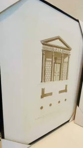 (HÌNH THẬT) Tranh treo tường kì quan thế giới bộ 4 tấm sẵn khung trang trí decor quán nhà hàng