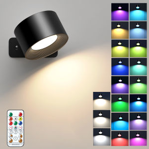 Rechargeable Wall Lamp Touch Dimming Remote Control 19-Color Adjustable Bedroom Night Light 2000MAH